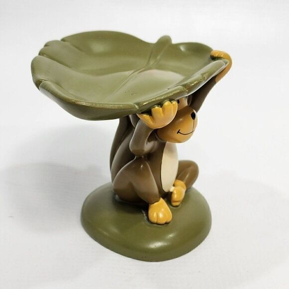 Toy 4" Monkey Holding Up A Leaf  Plastic Toy Decor - Picture 9 of 9